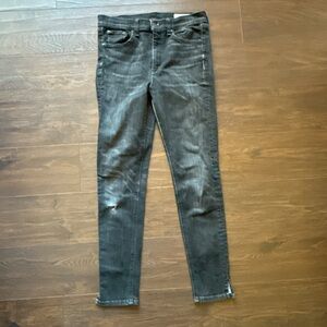 Rag & Bone Black High Rise Ankle Skinny Jeans